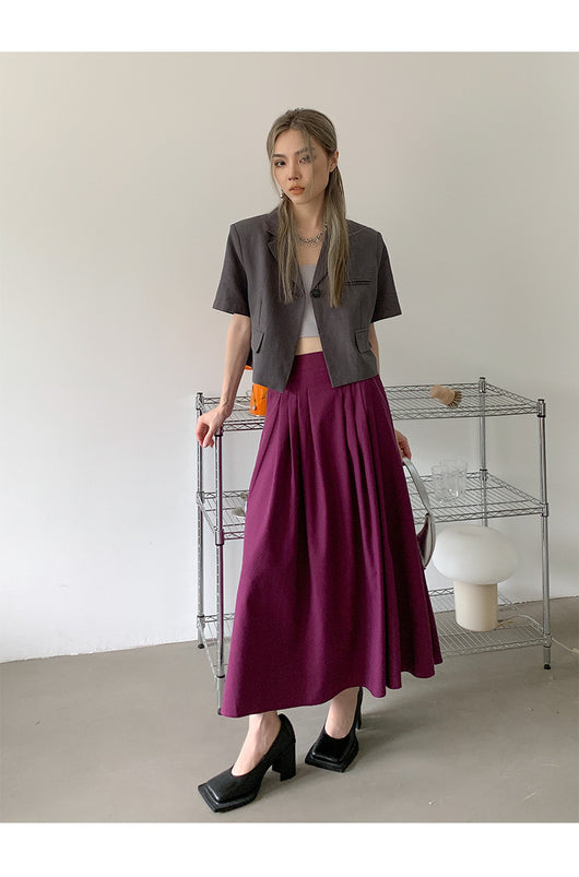 Falda A-línea Corta de Algodón y Lino - Corte Slim - Image 22