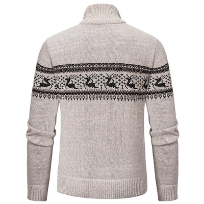 Suéter Tejido de Cuello Medio Cierre Half-zip Talla Grande - Image 6