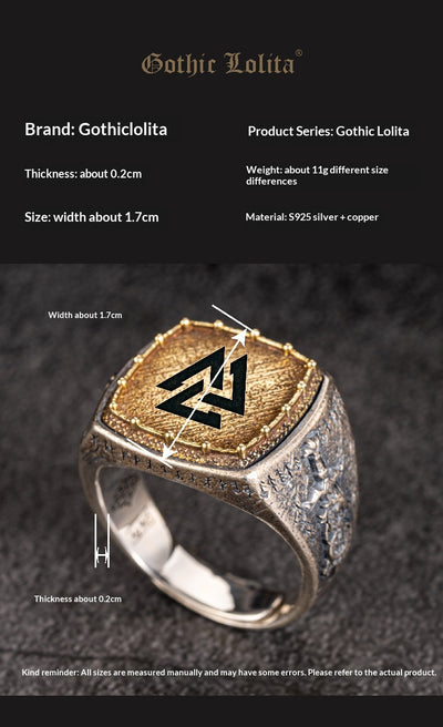 Anillo de Plata Viking con Diseño de Dragón y Espada - Estilo Nórdico para Hombre - Image 9