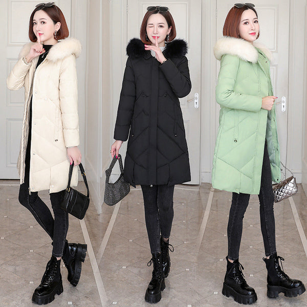 Chaqueta Acolchada de Invierno con Cuello de Pelaje Grande