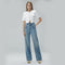 Pantalones Anchos Cintura Alta Estilo Retro con Detalles Rotos para Mujer