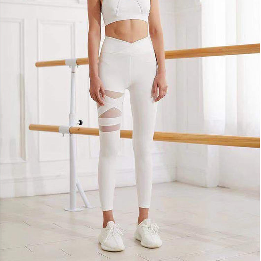 Leggings Deportivos Cintura Alta con Diseño Cruzado para Yoga