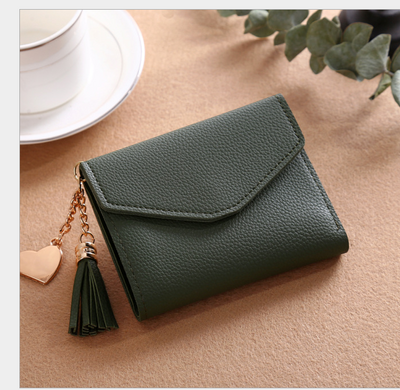 Billetera Clutch Coreana con Múltiples Compartimentos y Dije de Borla - Image 7