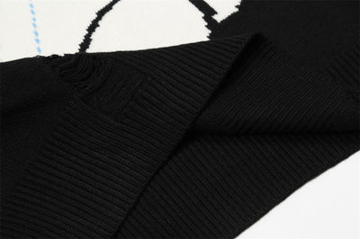 Suéter Oversized Cuello Redondo Tendencia Urbana Manga Larga - Image 13