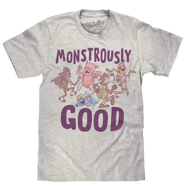 Camiseta Mascotes de Monstros de Cereal da General Mills Monstruosamente Boas - Heather Oatmeal