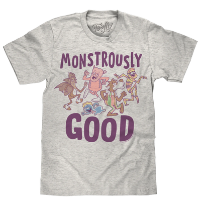 Camiseta Mascotes de Monstros de Cereal da General Mills Monstruosamente Boas - Heather Oatmeal