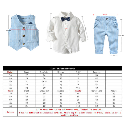Traje Formal para Niño: Conjunto de 3 Piezas con Chaleco Rayado y Corbata - Image 6