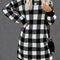 Vestido Largo Cuadros Retro Amazon con Manga Larga