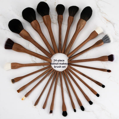 Set de Brochas de Maquillaje Vintage Nogal Negro - Cerdas Suaves - Image 4