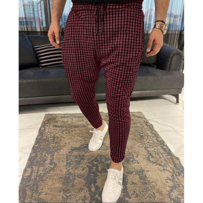 Pantalones de Cuadros Pequeños con Encaje para Hombre - Image 4