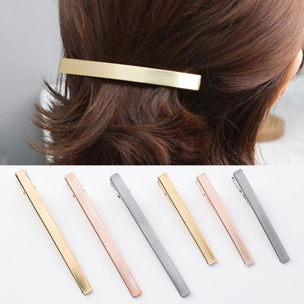 Clip Pato de Metal Cepillado - Accesorio Versátil para el Cabello