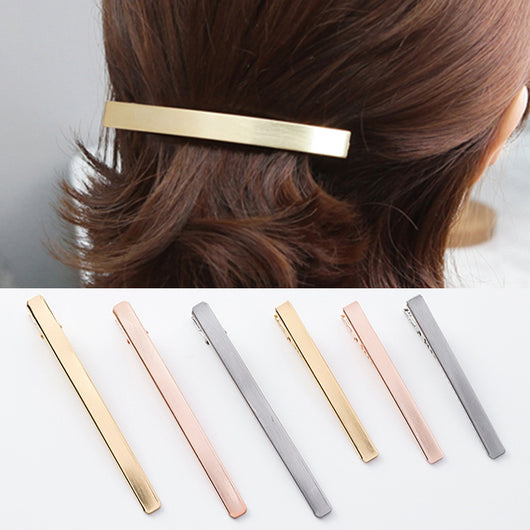 Clip Pato de Metal Cepillado - Accesorio Versátil para el Cabello