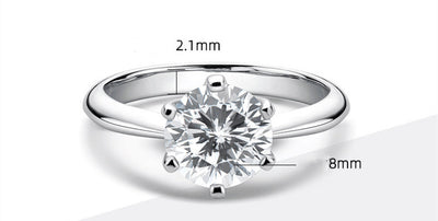 Anillo de Moissanita de 2 Quilates con Seis Puntas, Color D Genuino - Image 10