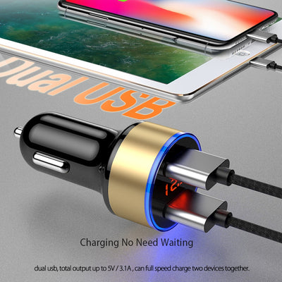 Cargador de Auto Dual USB 5V 3.1A con Pantalla LED - Image 3