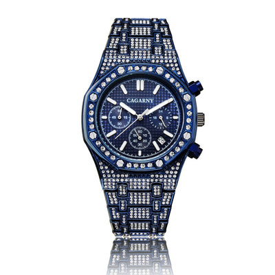 Reloj Empresarial Shang Sports para Hombre con Oro y Diamantes - Image 3