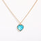 Colorful Zircon Love Element Copper Necklace Light Azul