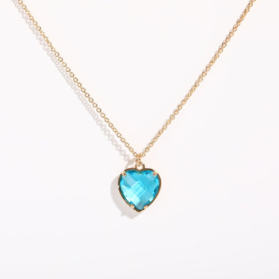 Collar de Cobre con Circón Colorido y Elemento de Amor - Image 2