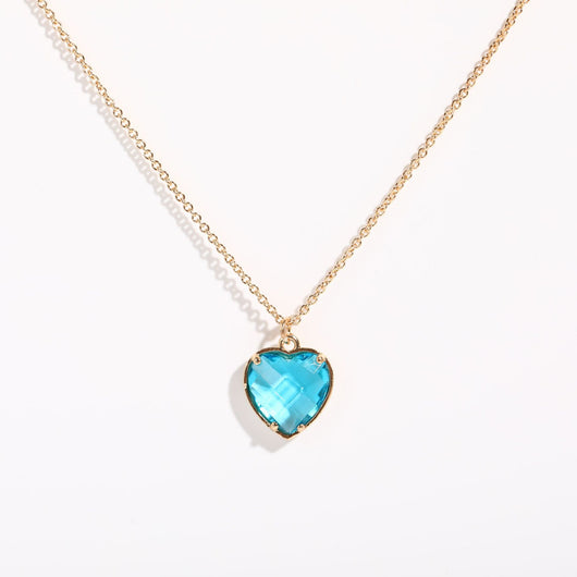 Collar de Cobre con Circón Colorido y Elemento de Amor - Image 2