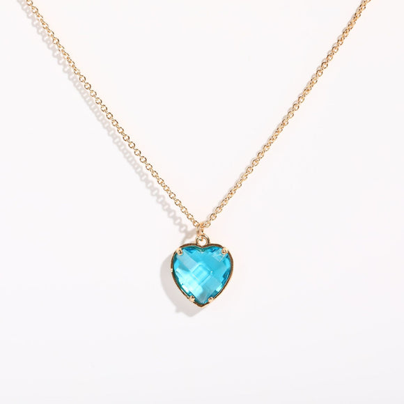 Collar de Cobre con Circón Colorido y Elemento de Amor