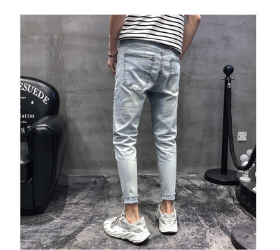 Jeans Slim Fit con Bordados Artesanales y Detalles Perforados para Hombre - Image 8