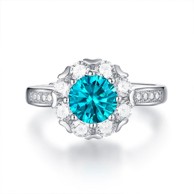 Anillo de Plata S925 Azul Hielo Elegante para Mujer - Image 2