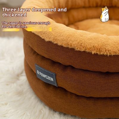 Cama Redonda para Mascotas Acolchada Invierno Tamaño Grande - Image 2