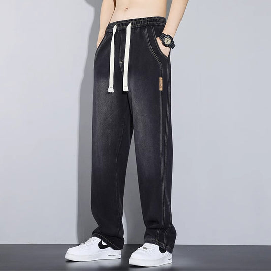 Pantalones Casuales Hombre Cintura Elástica Estilo Retro Americano - Image 2