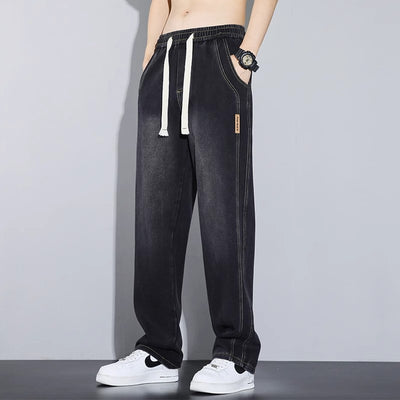 Pantalones Casuales Hombre Cintura Elástica Estilo Retro Americano - Image 2