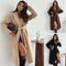 Abrigo de Lana con Solapa y Corbata para Mujer - Diseño Clásico Otoño Invierno