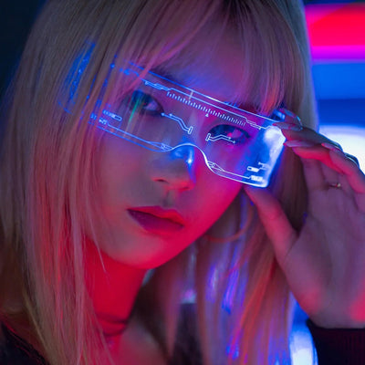 Gafas Futuristas Punk de Tecnología Luminiscente para Fotografía Sci-Fi - Image 3