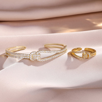 Set de Pulseras Abiertas de Circón para Mujer