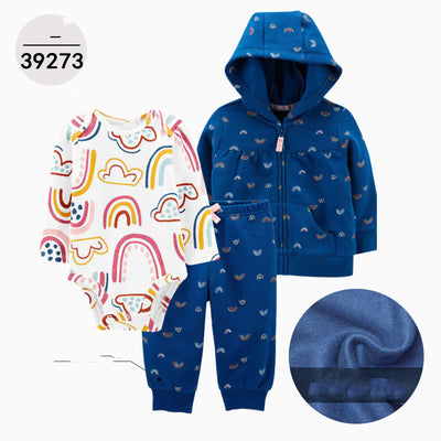 Chaqueta de Cuero con Capucha Infantil Tres Piezas Manga Larga - Image 13