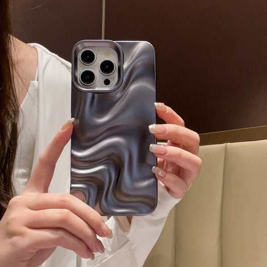 Funda Protectora Mate Negra con Efecto Onda de Agua - Image 8