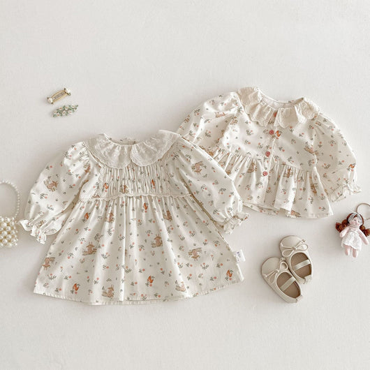 Vestido Princesa Floral Estilo Coreano con Conejo para Bebé - Image 19