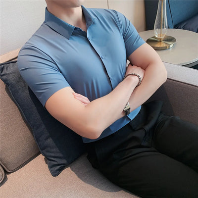 Camisa Deportiva Elástica de Manga Corta para Hombre - Image 22