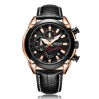 Reloj de Pulsera Multifuncional para Hombre con Correa de Cuero y Esfera Tridimensional - Image 3