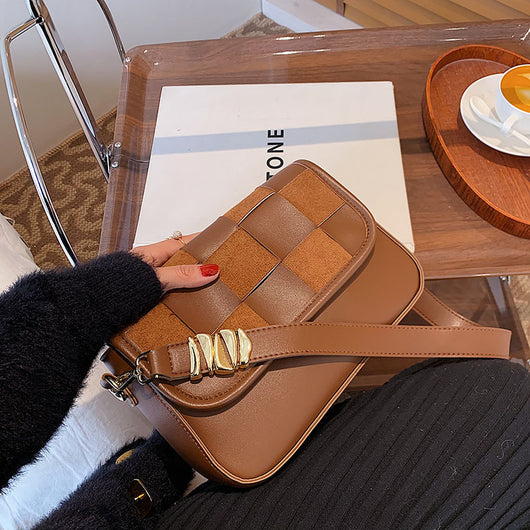 Bolso Bandolera Cuadrado Pequeño Textura Tejida Mate Otoño Invierno - Image 12