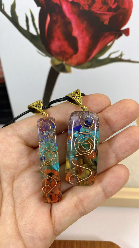 Colgante de Cristal Curativo Reiki con Piedra Natural para 7 Chakras - Image 99