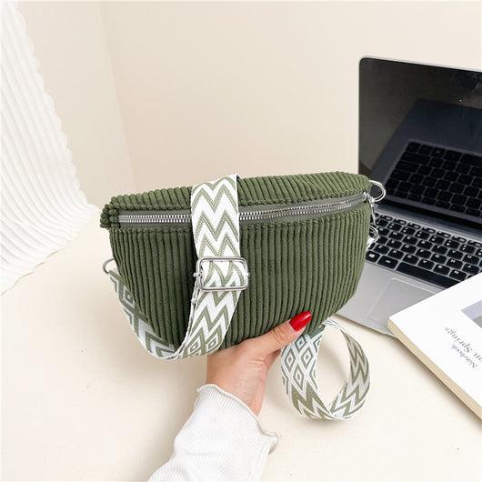 Bolsa Bandolera de Pana para Mujer - Bolso Cruzado de Hombro Único - Image 7