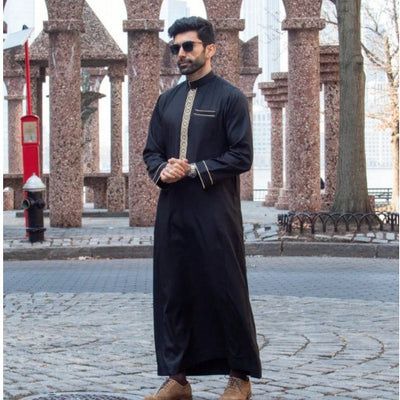 Túnica Bordada de Manga Larga Estilo Étnico Casual Medio Oriente - Image 2