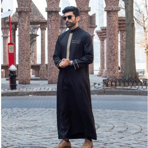 Túnica Bordada de Manga Larga Estilo Étnico Casual Medio Oriente - Image 2