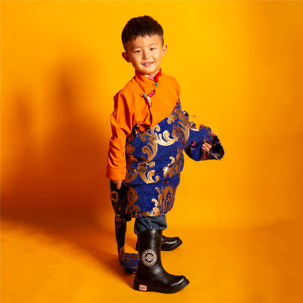 Túnica Tibetana Infantil de Manga Larga para Presentaciones