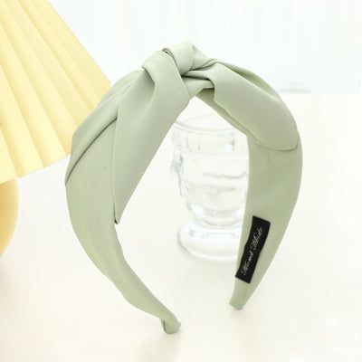 Diadema de Tela con Nudo Cruzado en Color Liso para Mujer - Image 18