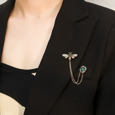 Broche Abeja Retro con Cadena - Accesorio de Personalidad - Image 4