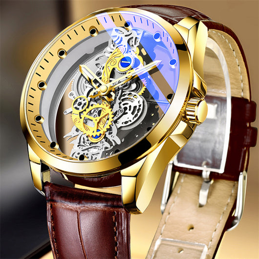 Reloj Automático Esqueleto Dorado de Lujo para Hombre - Image 29