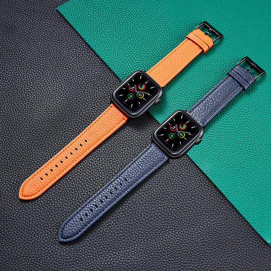 Correa de Cuero para Apple Watch SE - Patrón Lichi con Acabado Aceitado - Image 2