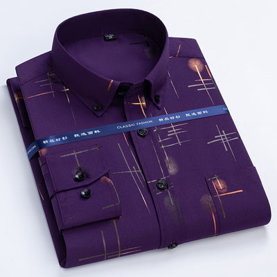 Camisa Casual Antimanchas para Hombre Maduro - Patrón Cuadros Bronce sin Planchado - Image 9