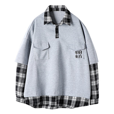 Camisa Manga Larga Falso Doble Efecto Hombre Estilo Urbano - Image 3