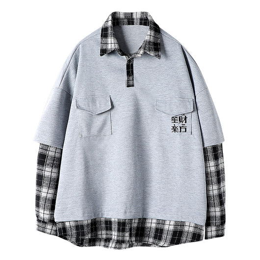Camisa Manga Larga Falso Doble Efecto Hombre Estilo Urbano - Image 3