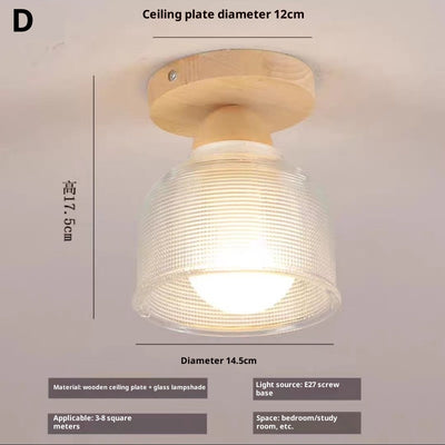 Lámpara de Techo Minimalista Nórdica en Madera Sólida para Pasillos y Balcones - Image 3